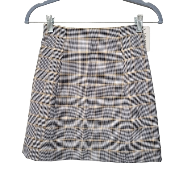 Aritzia Babaton Plaid Houndstooth Hopper Skirt in Cairo Gold NWT - Picture 3 of 11